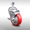 Service Caster 4 Inch SS Red Polyurethane Wheel Swivel 1/2 Inch Threaded Stem Caster with Brake SCC-SSTS20S414-PPUB-RED-TLB-121315 - alternate 1